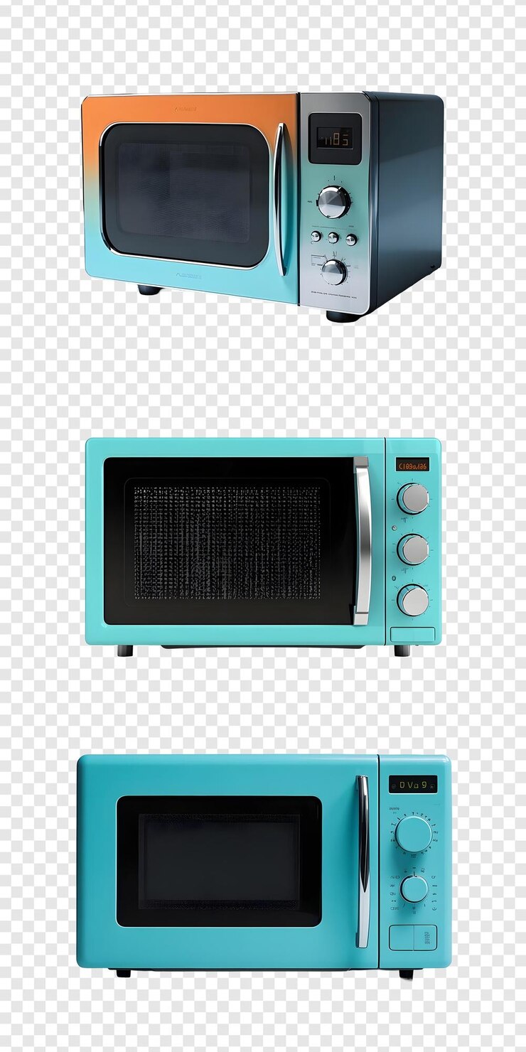 PSD horno de microondas color realista color abstracto aislado sobre un fondo transparente