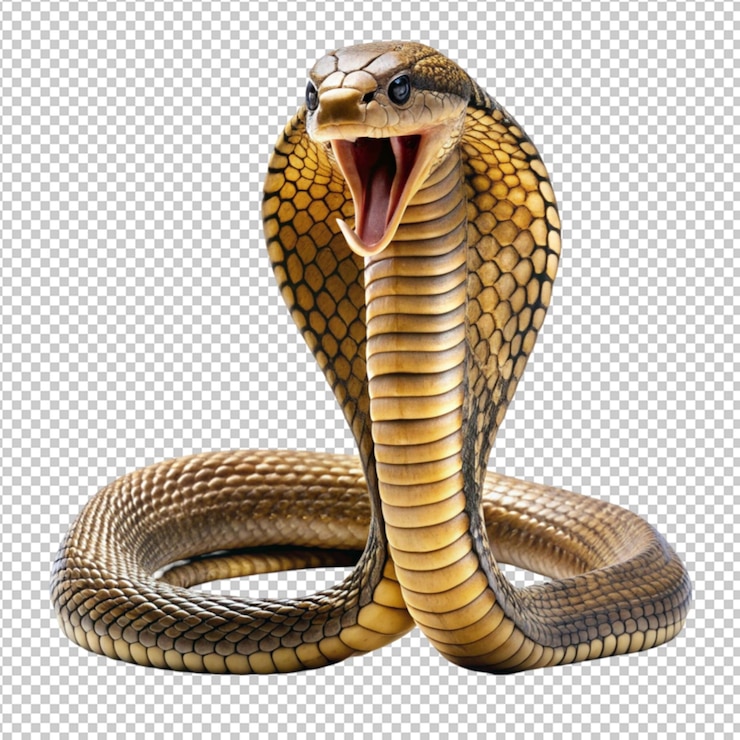PSD la horrible cobra celestial aislada en un fondo transparente