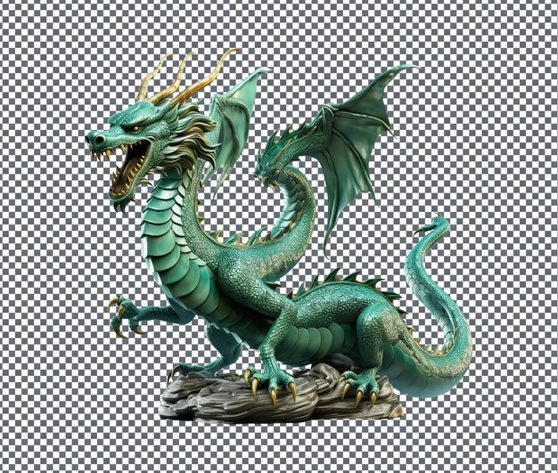 PSD l'horrible dragon isolé sur un fond transparent