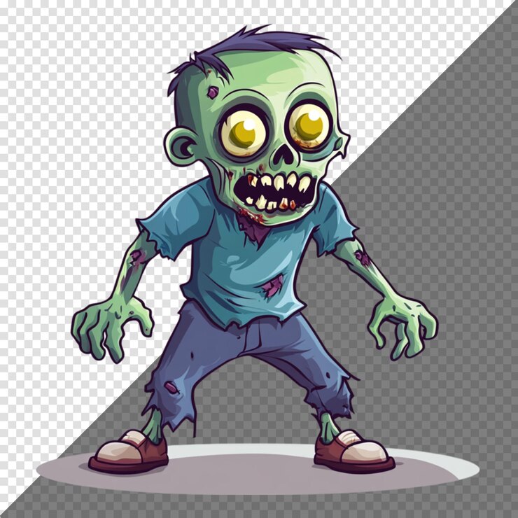PSD una horrible imagen png de zombies aterrador con fondo transparente una chica zombi un hombre zombi