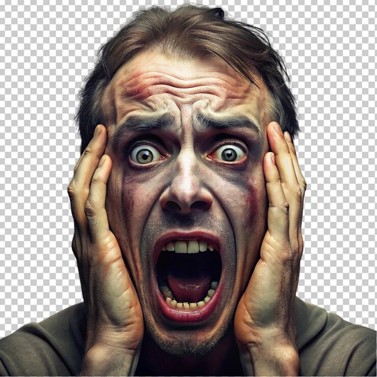 PSD el horror en un fondo transparente