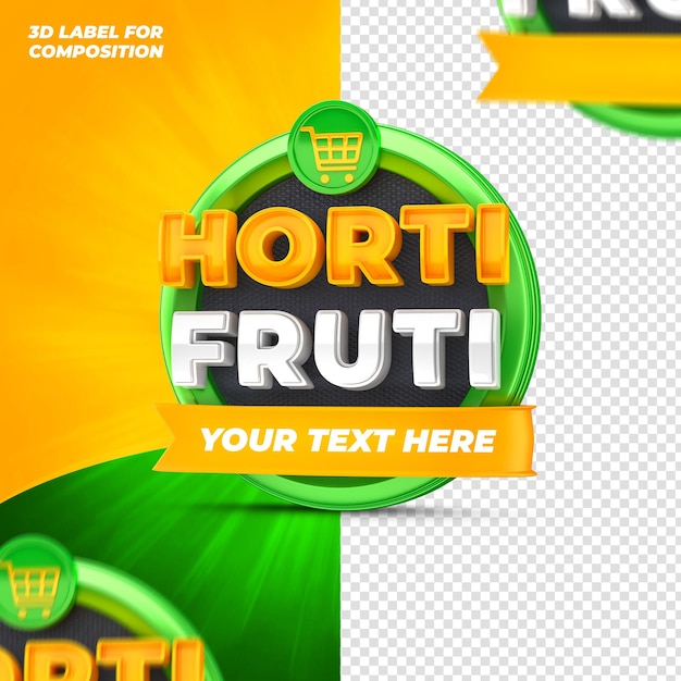 horti fruti con podio verde para campañas brasileñas 3D Render