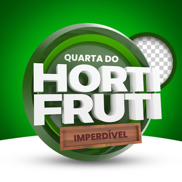 PSD hortifruti para venda supermercado no carimbo 3d do brasil com texto editável