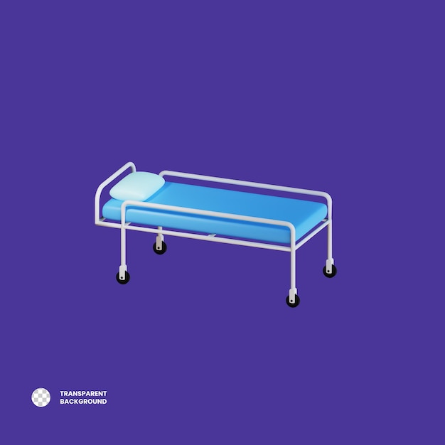 PSD hospital bed3d icono ilustración