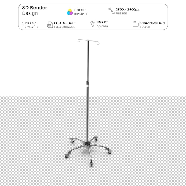 PSD hospital iv stand 3d-modellierung psd-datei