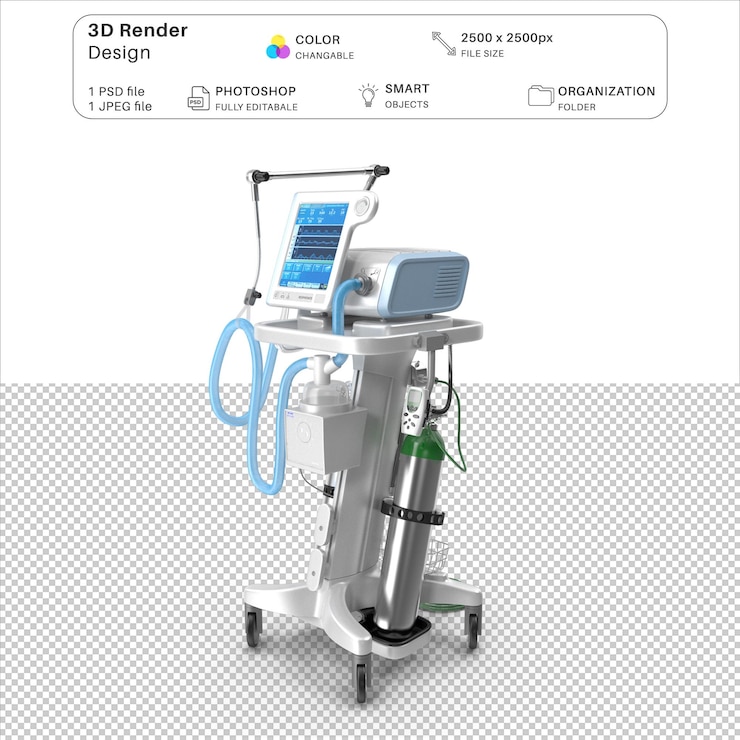 Hospital Ventilator 3D Modeling PSD File