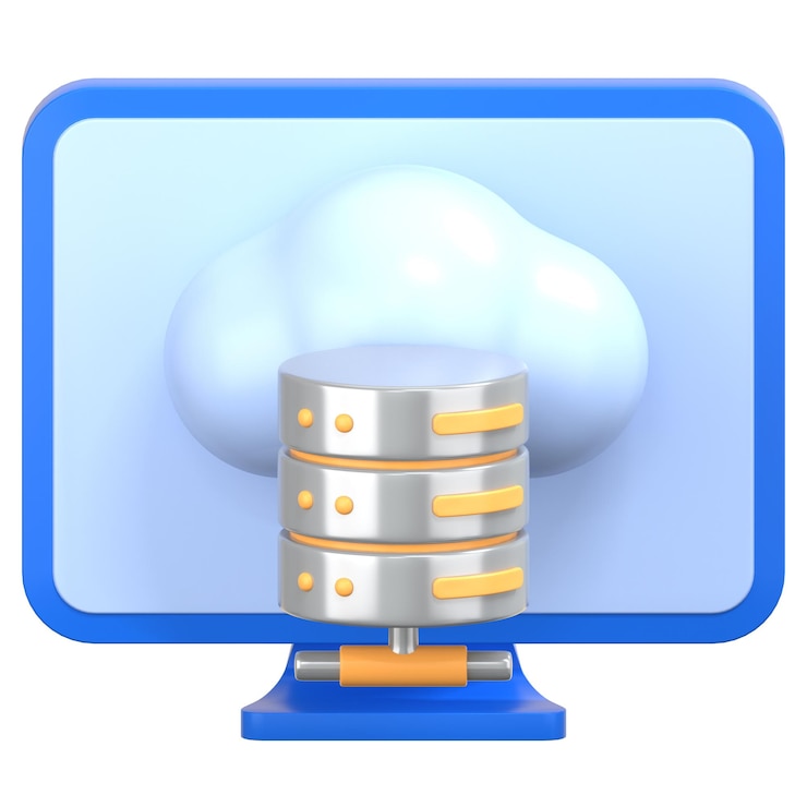 PSD hosting cloud illustrazione 3d icon pack elemento