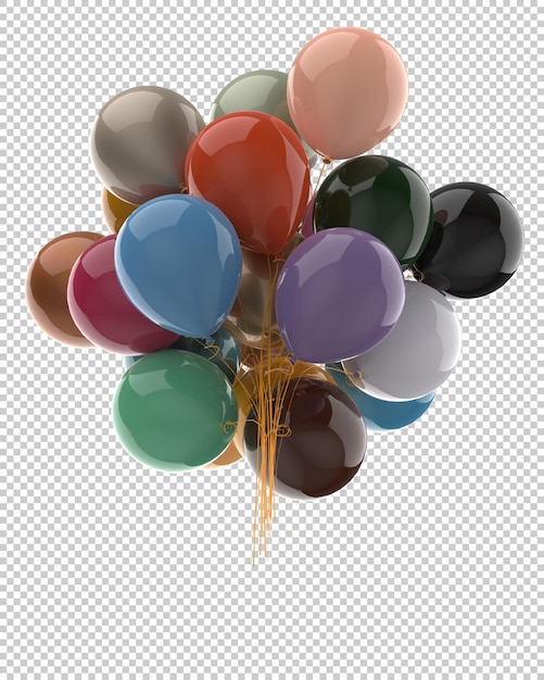 hot air balloon isolated on transparent background 3d rendering illustration