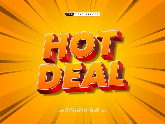 hot deal efeito de texto editável