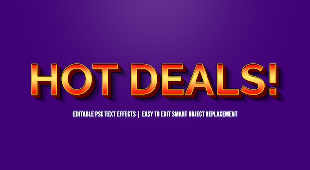 PSD hot deals dans les effets de texte