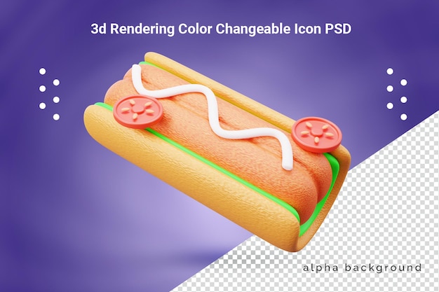 PSD hot-dog 3d avec du savon