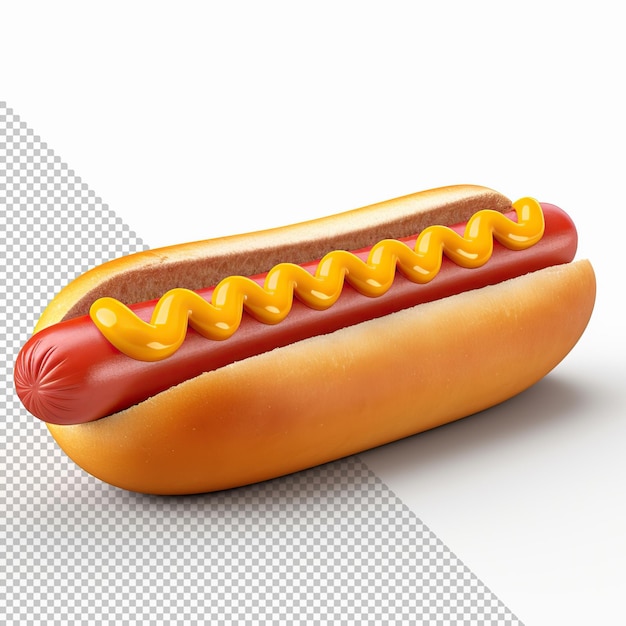 PSD hot dog 3d-render isoliert