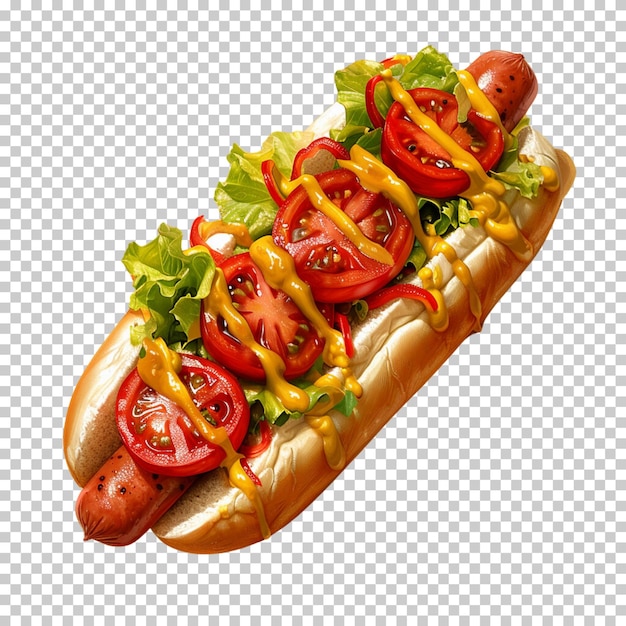 Hot dog clássico com ketchup e molho de mostarda zapiekanka saborosa cebola hot dog isolado fundo