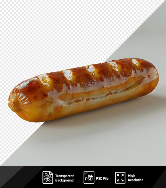 PSD hot-dog à la saucisse sur un fond transparent avec une ombre blanche en arrière-plan png psd