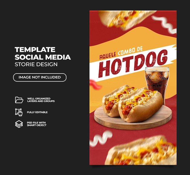 Hot Dog Social Media Brasilianisches Portugiesisch