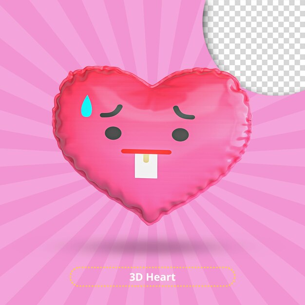 Hot faceheart 3d-rendering