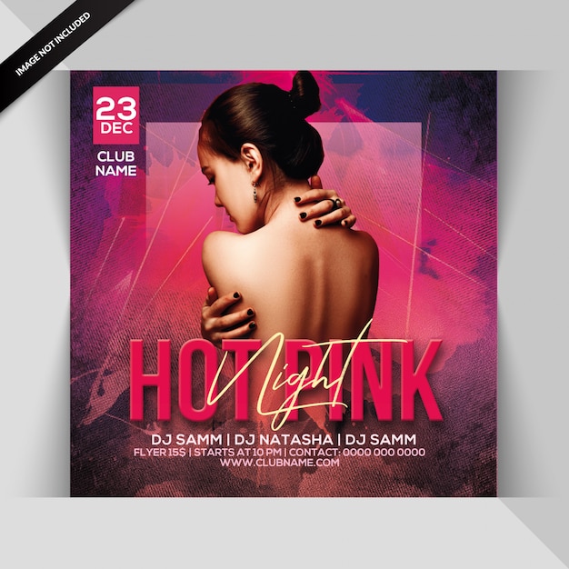 Hot pink night party flyer