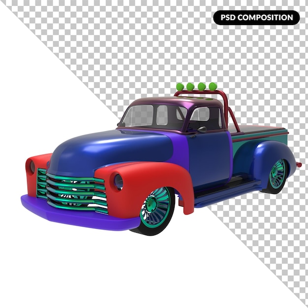 Hot Rod Auto Vintage isoliert 3D