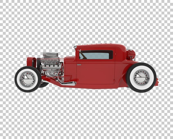 PSD hot rod na ilustração de renderização 3d de fundo transparente