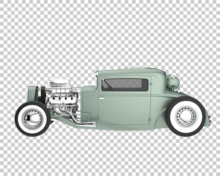 PSD hot rod sobre fondo transparente. representación 3d - ilustración