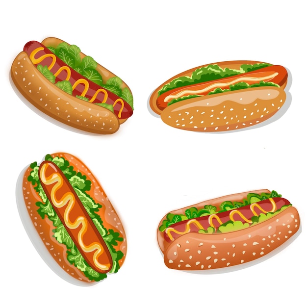 Hotdog aux légumes au fromage et saucisses