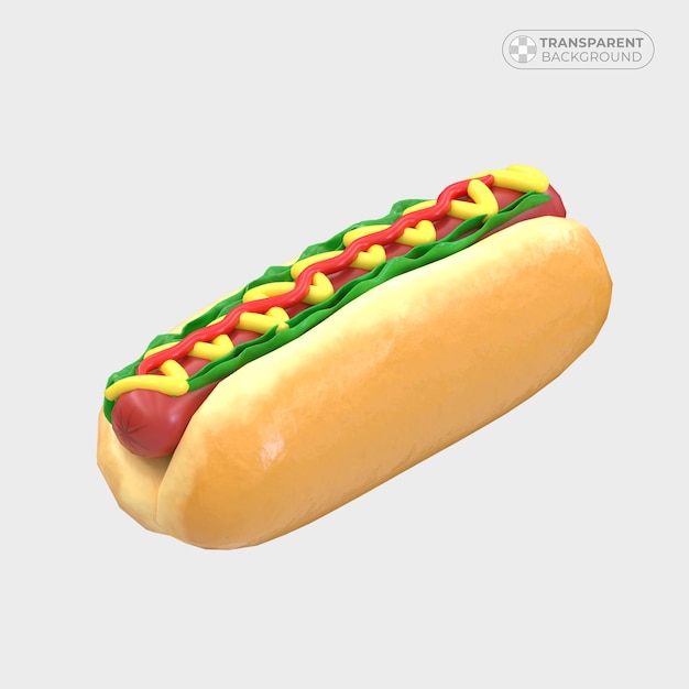 PSD hotdog fresco em um fundo simples