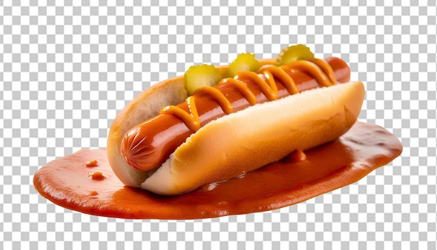 PSD hotdog isoliert auf durchsichtigem hintergrund