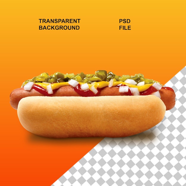 Hotdog png su sfondo trasparente isolato