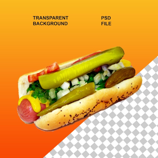 Hotdog png su sfondo trasparente isolato