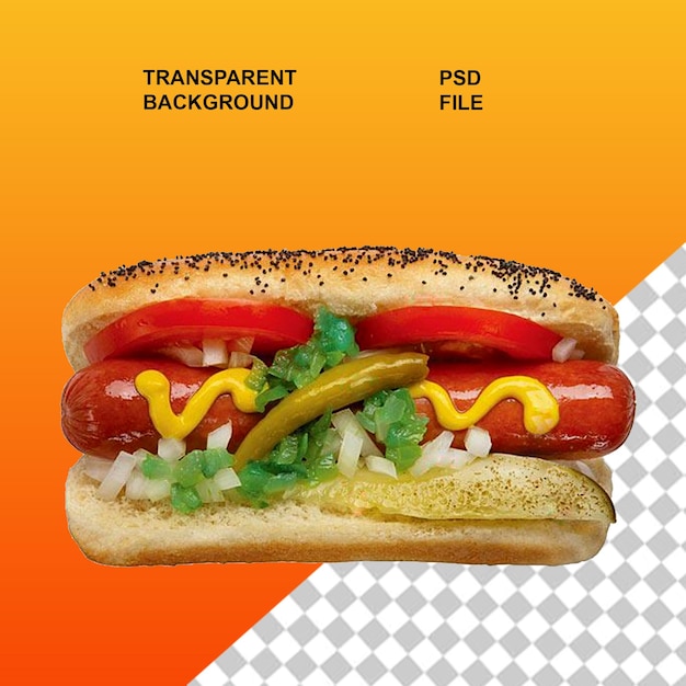 Hotdog png su sfondo trasparente isolato