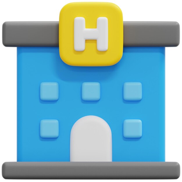 Hotel 3d-render-symbol-illustration