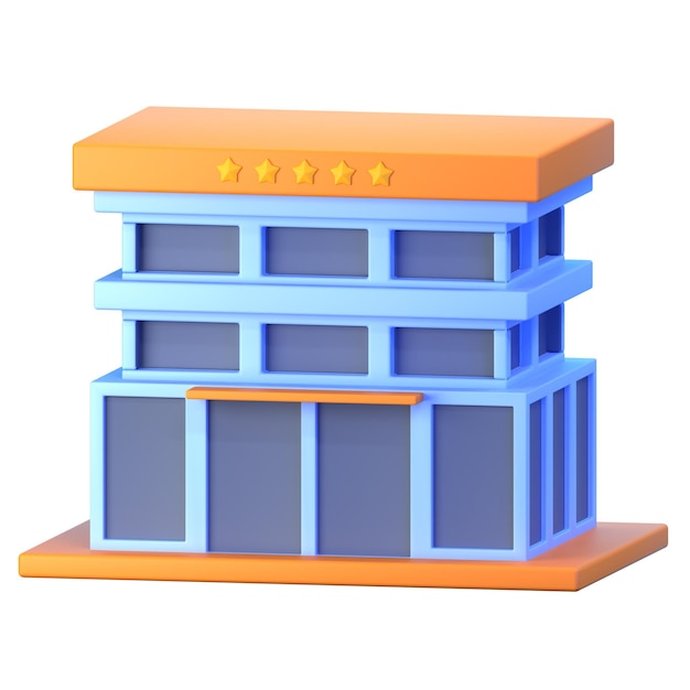 Hotel ilustração 3d icon pack element