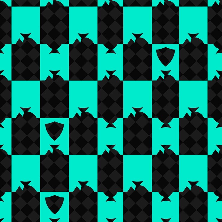 PSD houndstooth patrón comprobado con icono de escudo y diseño de cuadrícula abstracto diseño vectorial de patrones naturales