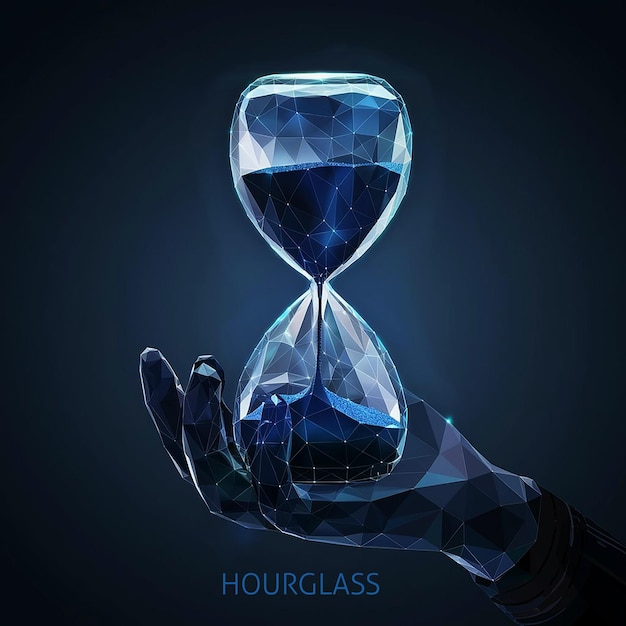hourglass blue background