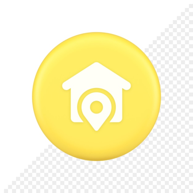 house location gps route button distance navigation map pin pointer address direction 3d icon