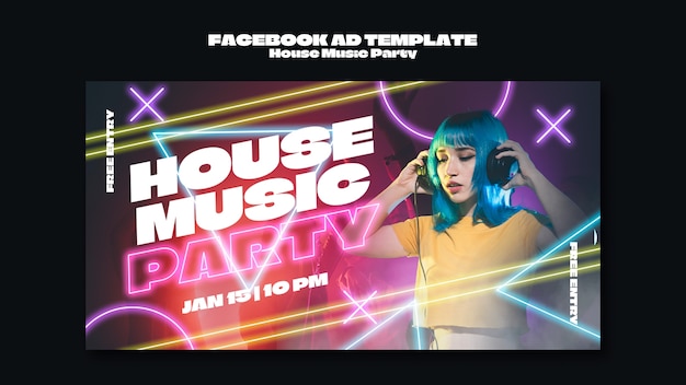 PSD house-musik-party-vorlage-design