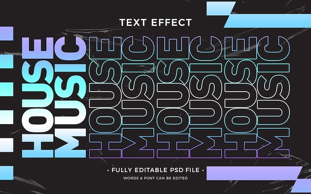 PSD house-musik-text-effekt