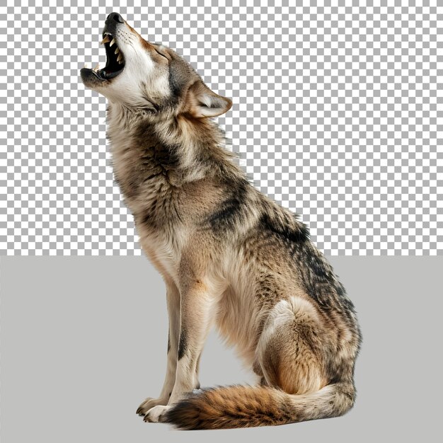 PSD howling wolf auf durchsichtigem hintergrund ai generiert