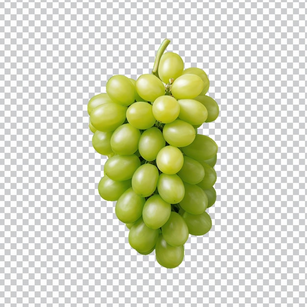 Hrozen zelených hroznů izolovaný na průhledném pozadí