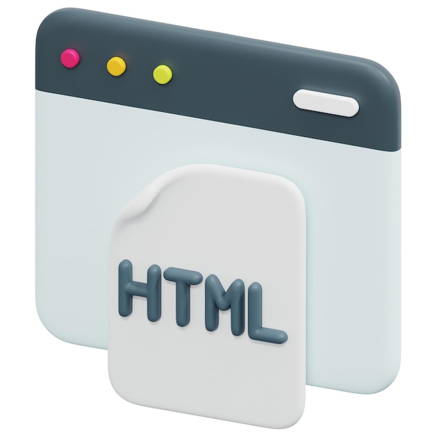 PSD html-3d-render-symbol-illustration