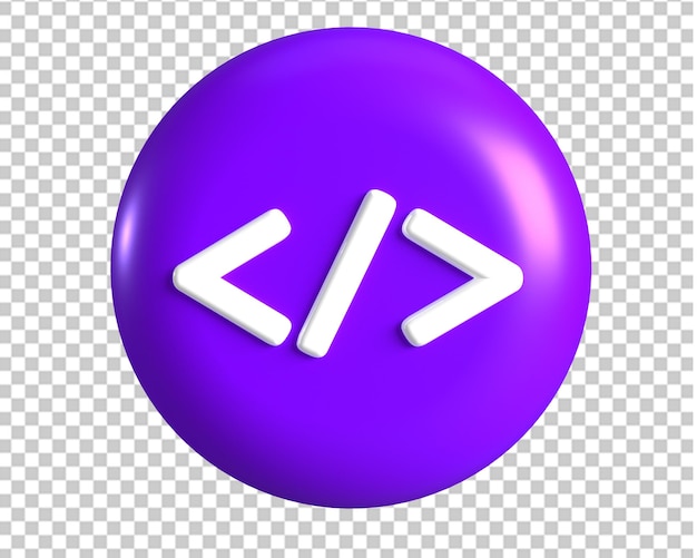 HTML-Code lila Symbol 3d rendern