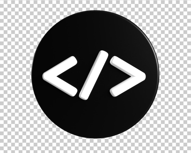 Html-Code schwarzes Schaltflächensymbol 3d rendern