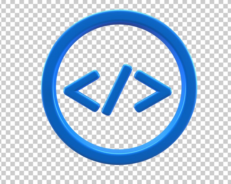 PSD html, código, azul, icono, 3d, interpretación