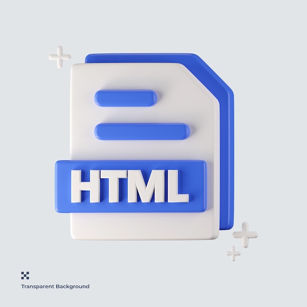 HTML file format 3d icon