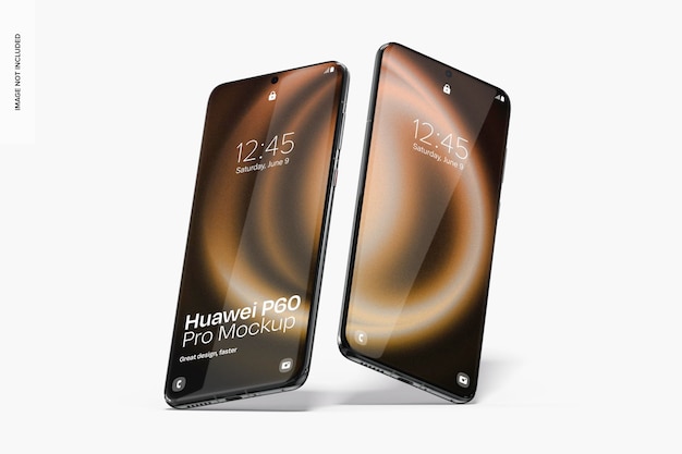 PSD le huawei p60 pro mockup est incliné 02