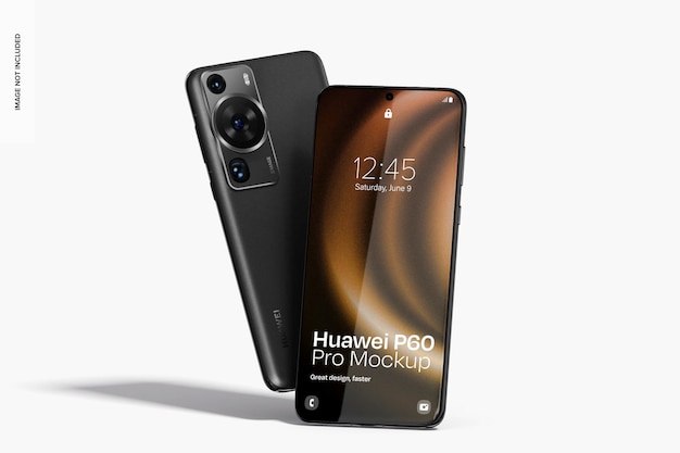 Huawei P60 Pro Mockup in caduta