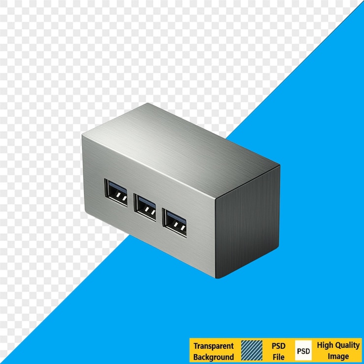 PSD hub usb con múltiples puertos para transferencia de datos y conectividad