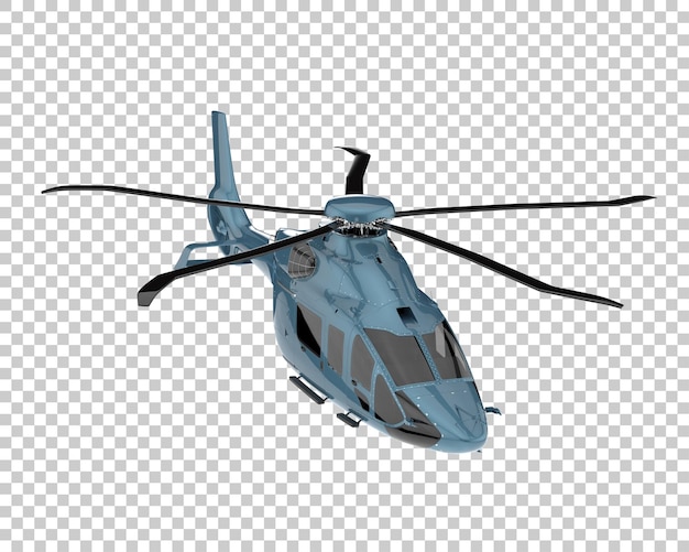 Hubschrauber auf transparentem Hintergrund. 3D-Rendering - Abbildung