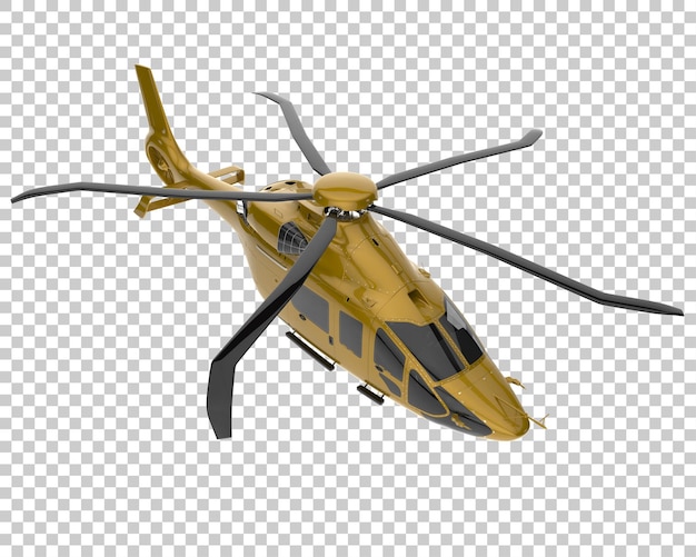 Hubschrauber auf transparentem Hintergrund. 3D-Rendering - Abbildung