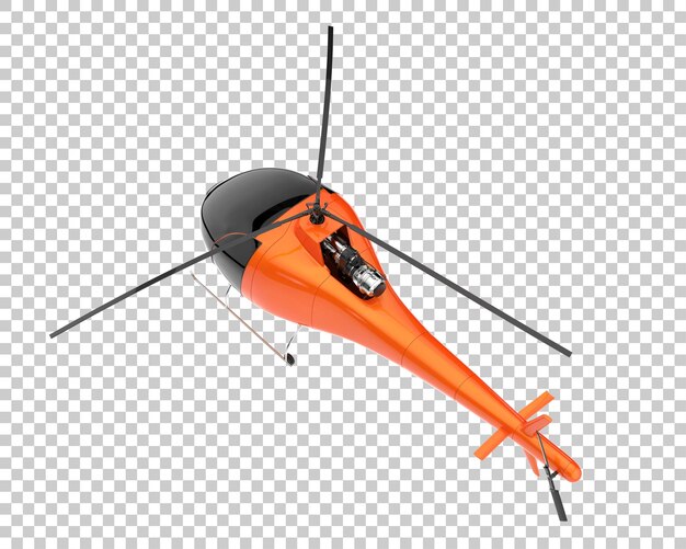 Hubschrauber auf transparentem Hintergrund. 3D-Rendering - Abbildung